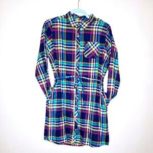 Lands End brand "Fabulous in Flannel" Granola girl core plaid tunic shirt.
